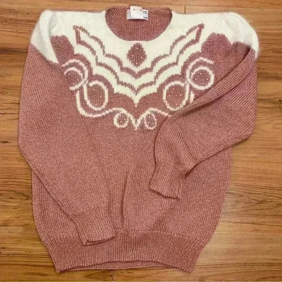 Sweaters - Vintage Pink & Pearl Braemar  by Jeremy Scott sweater.